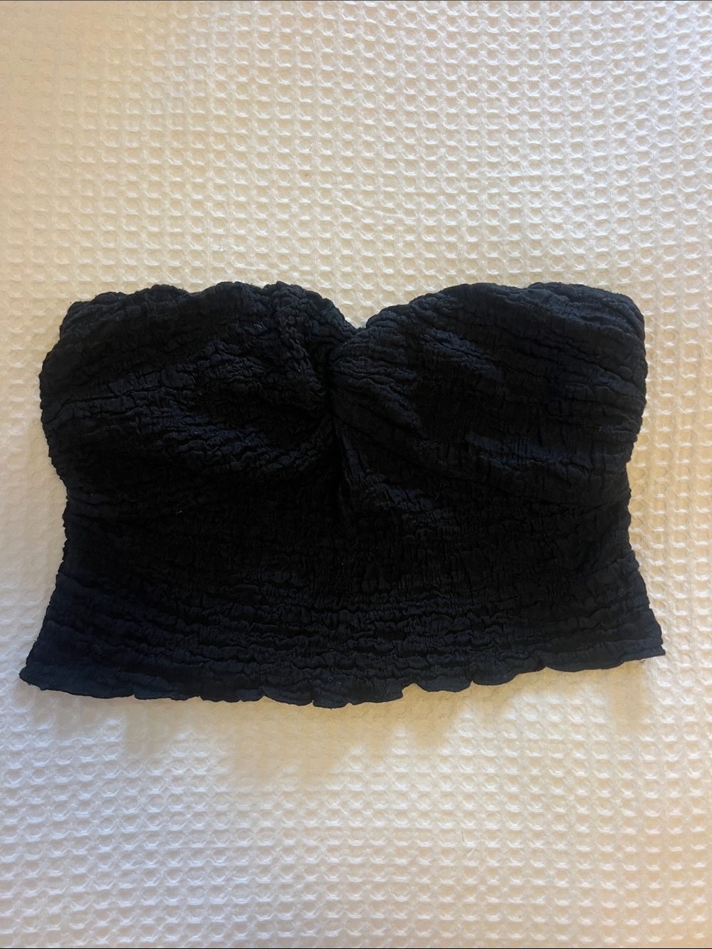 Cotton Candy Black Strapless Smocked Tube Top
